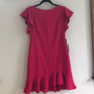Pink Flutter-Sleeve Vince Camuto Dress